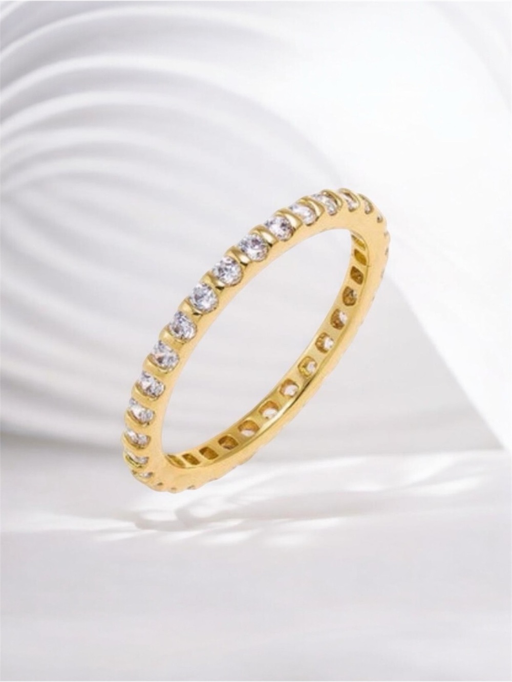 Adina Eden CZ Single Row Stackable Ring NWT
